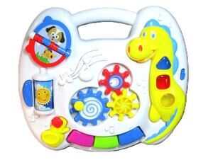 Toddler Interactive Busy Box Toy Music Lights Dinosaur Activity Center + Handle